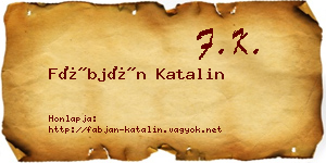 Fábján Katalin névjegykártya